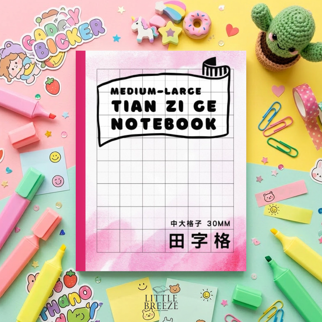 Chinese Writing Tian Zi Ge Notebook 中文田字格 (30mm) Pink