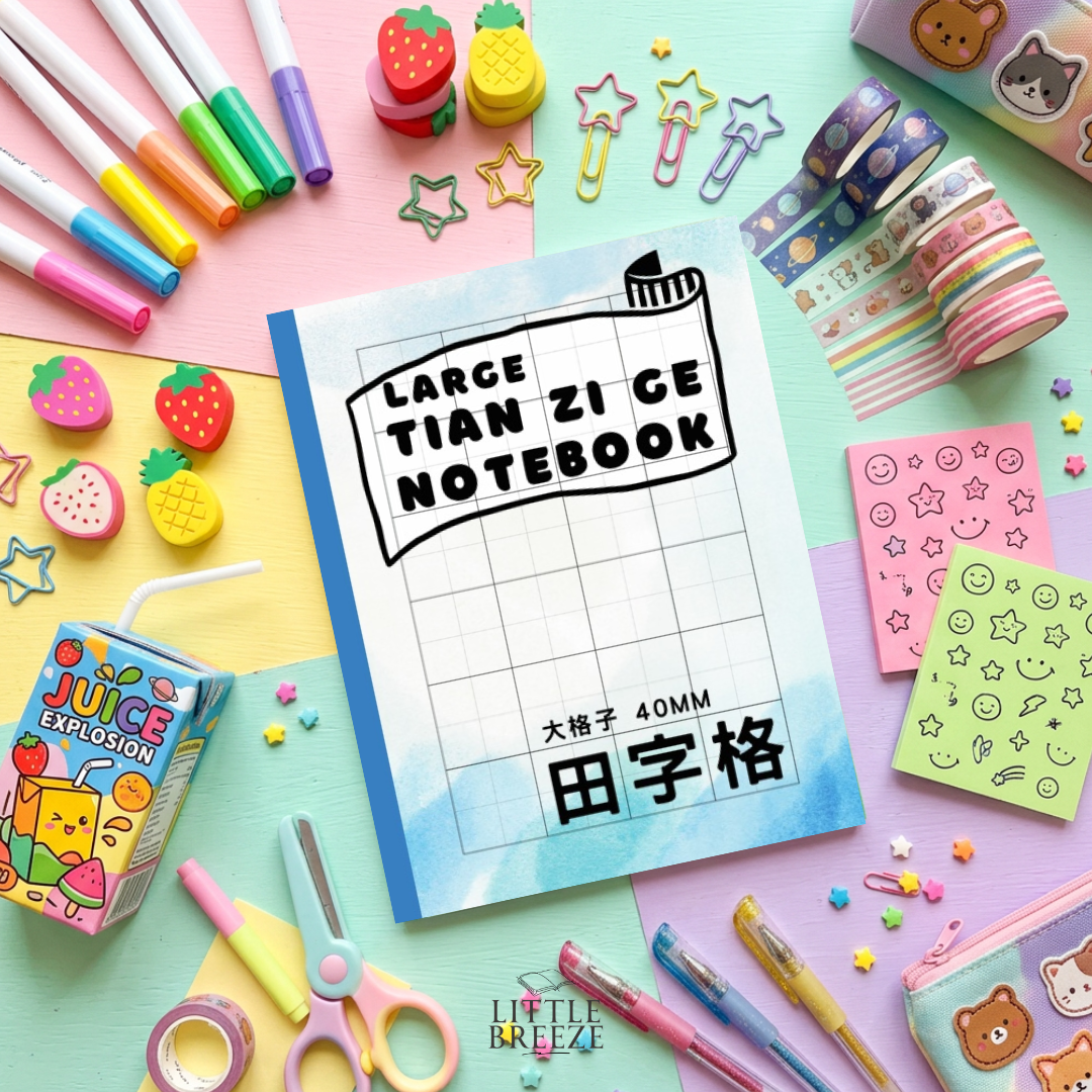 Chinese Writing Tian Zi Ge Notebook 中文田字格 (40mm) Blue