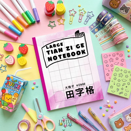 Chinese Writing Tian Zi Ge Notebook 中文田字格 (40mm) Pink