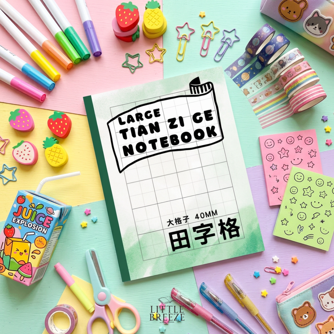 Chinese Writing Tian Zi Ge Notebook 中文田字格 (40mm) Green